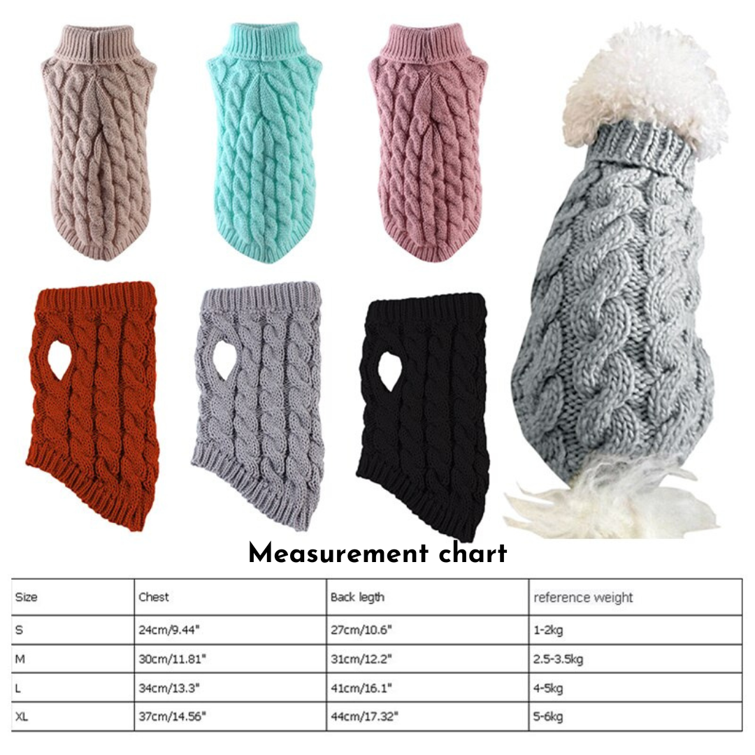 Cozy Cable Knit Turtleneck for Pets