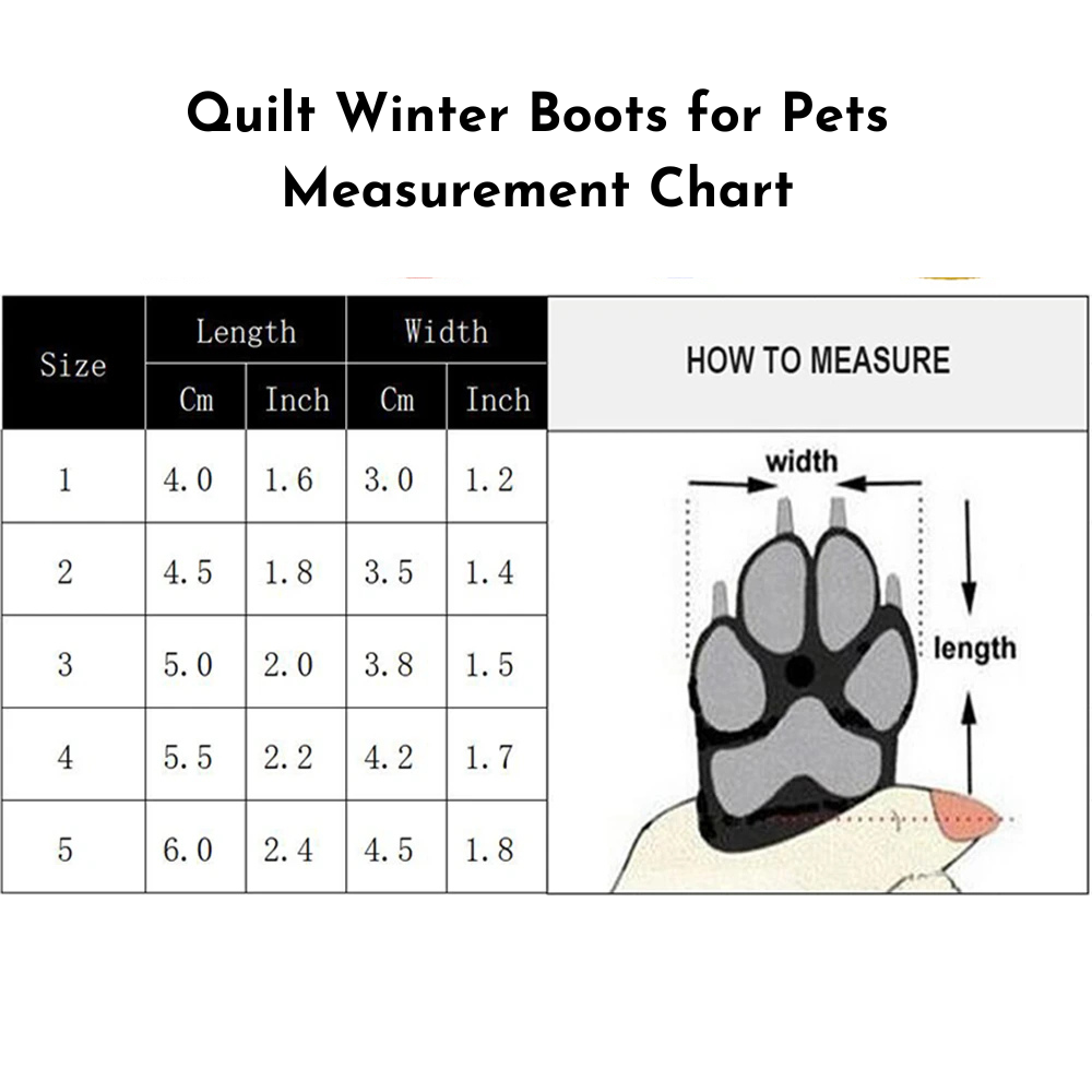 Quilt Winter Boots for Pets