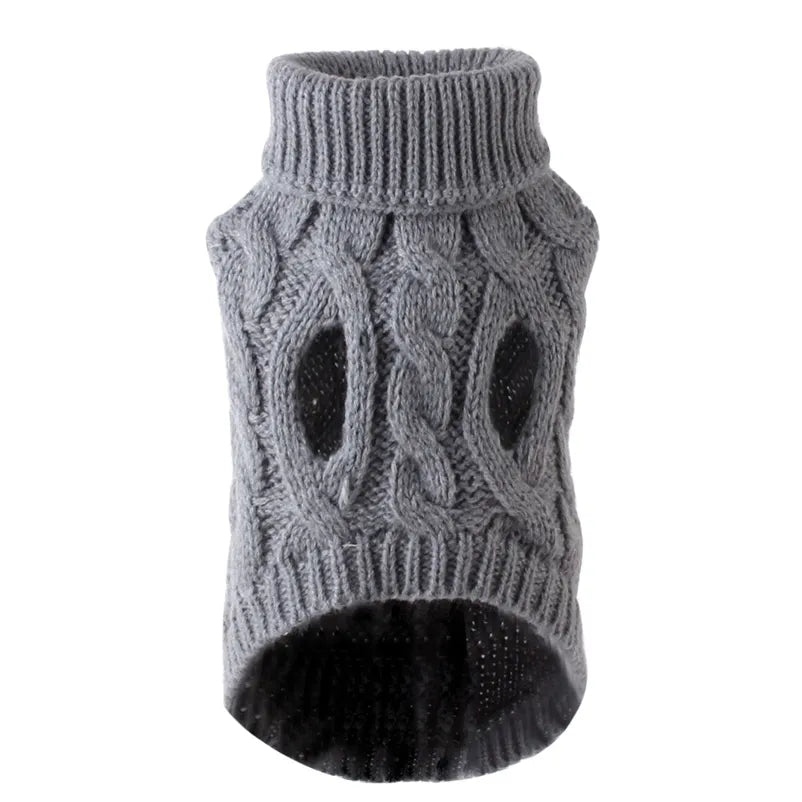 Cozy Cable Knit Sweater for Pets - gray