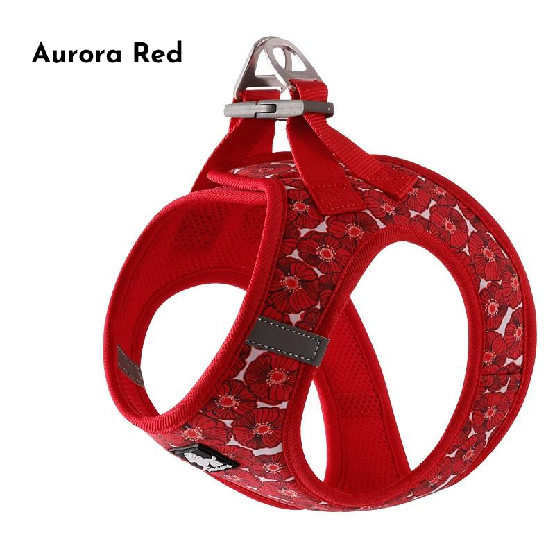 Whimsical Print Pet Harness - Aurora Red