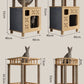 Contemporary Wooden Double Decker Cat Condo - dimensions