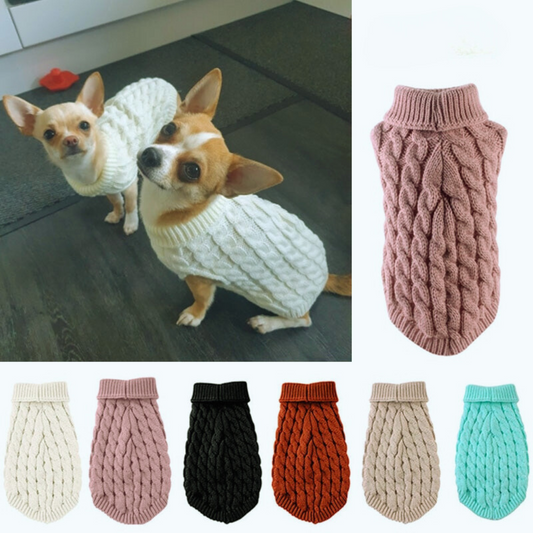 Cozy Cable Knit Turtleneck for Pets