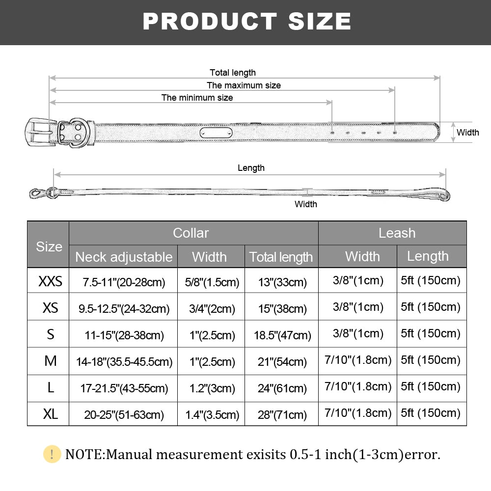 Personalized Handmade Leather Collar And Leash Set
