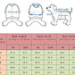 Doggy Puffer Vest - measurement chart