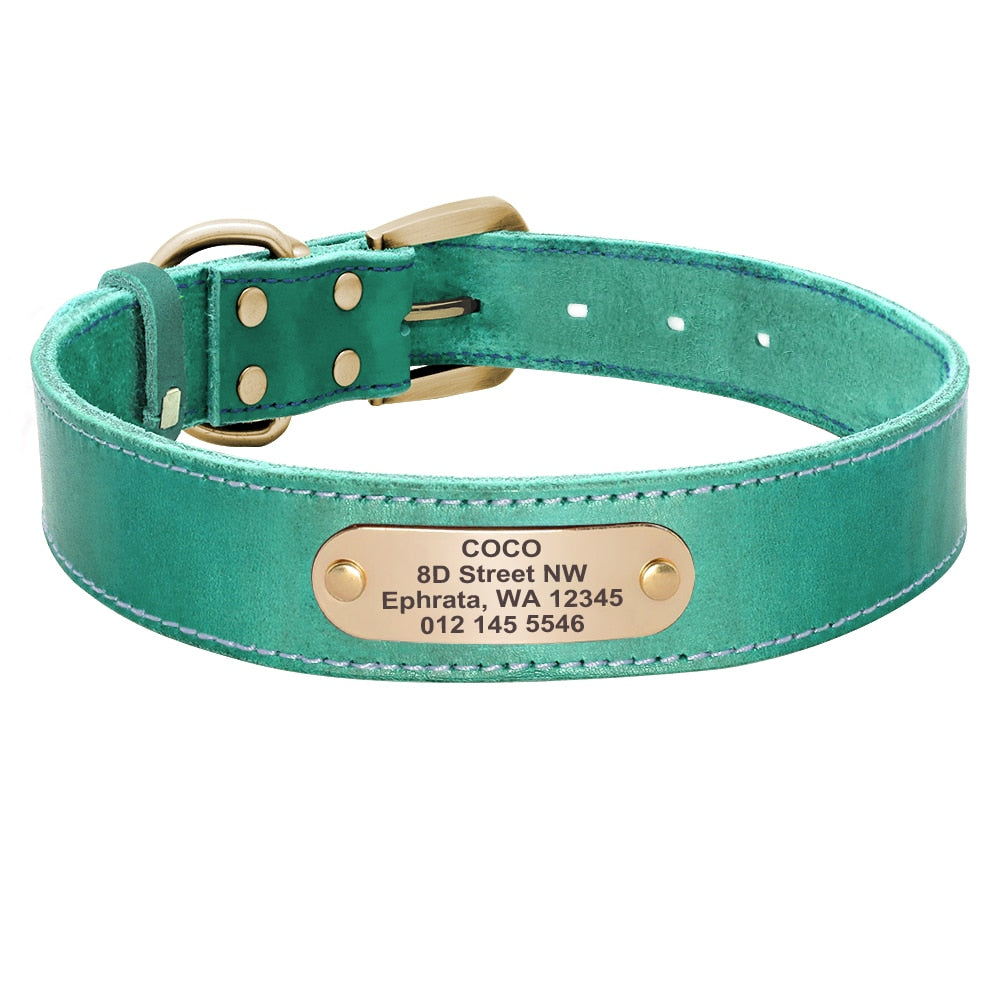 Personalized Handmade Leather Collar And Leash Set