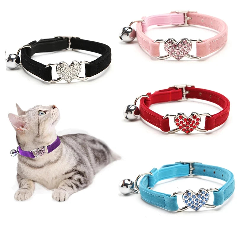 Heart Charm Pet Collar