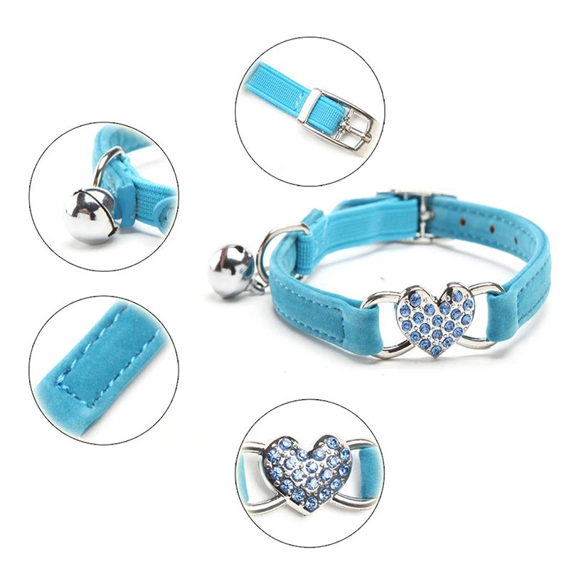 Heart Charm Pet Collar