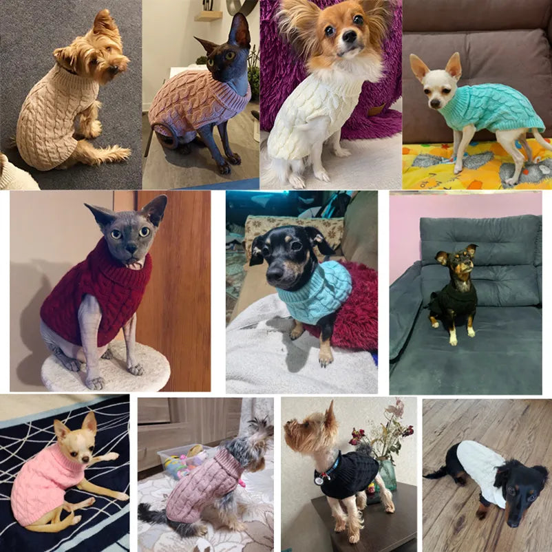 Cozy Cable Knit Sweater for Pets