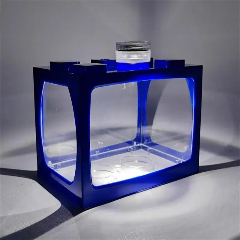Small Fish Tank With LED Lights - Blue