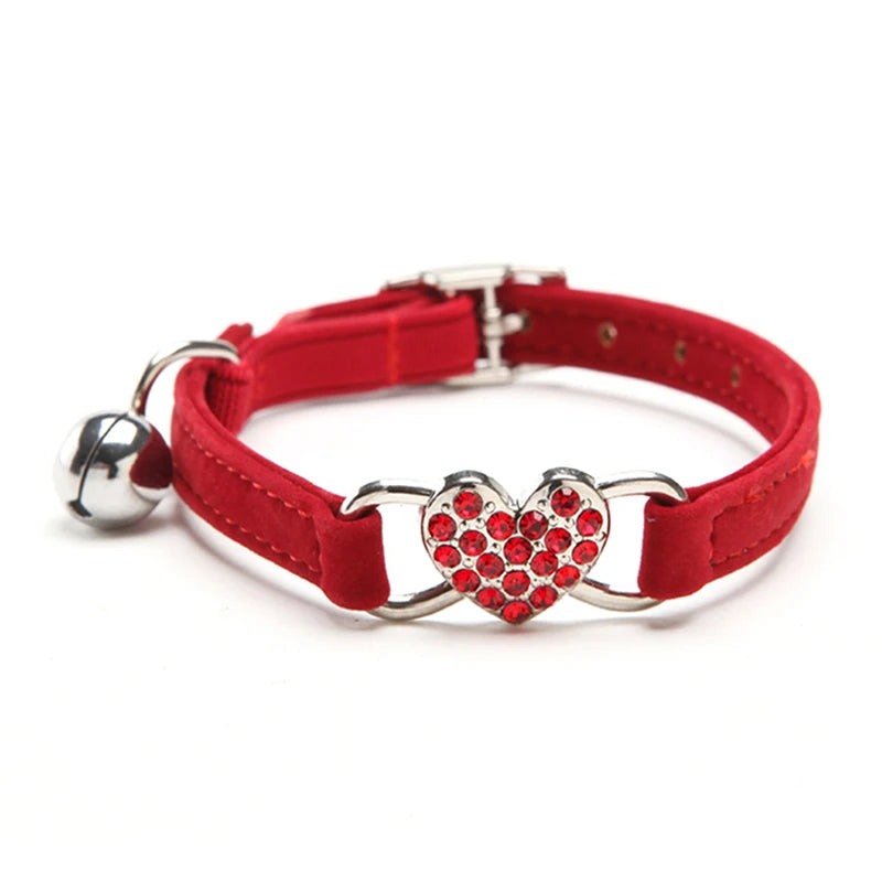 Heart Charm Pet Collar