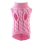 Cozy Cable Knit Sweater for Pets - light pink