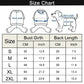 Reflective Dog Rainsuit - MEASUREMEMT CHART 