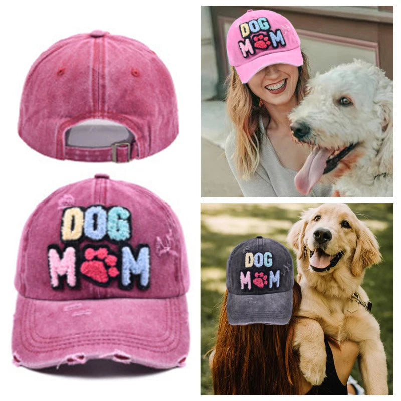 DOG MOM Embroidered Baseball Cap