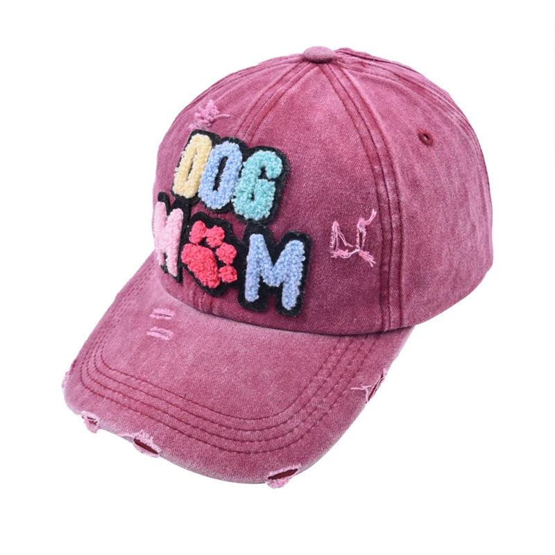 DOG MOM Embroidered Baseball Cap