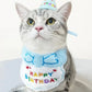 Birthday Bib and Party Hat Set - Light Blue