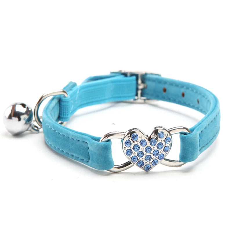 Heart Charm Pet Collar