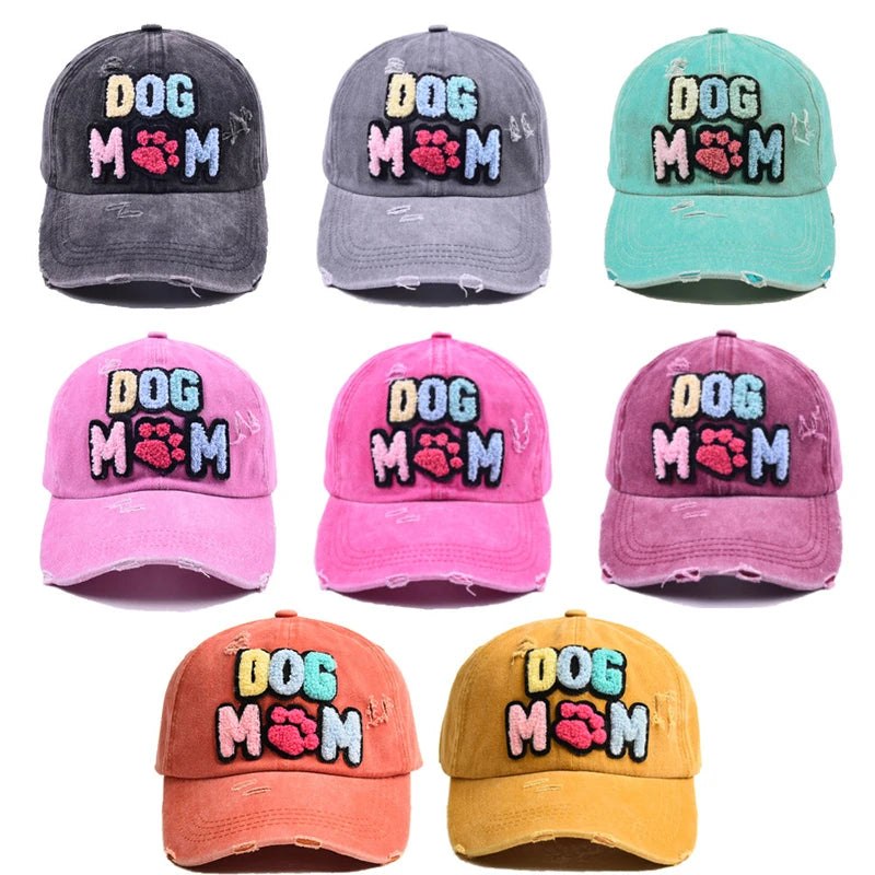 DOG MOM Embroidered Baseball Cap