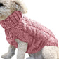 Cozy Cable Knit Sweater for Pets - dark pink