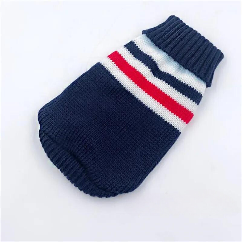 Warm Knit Turtleneck - navy stripe